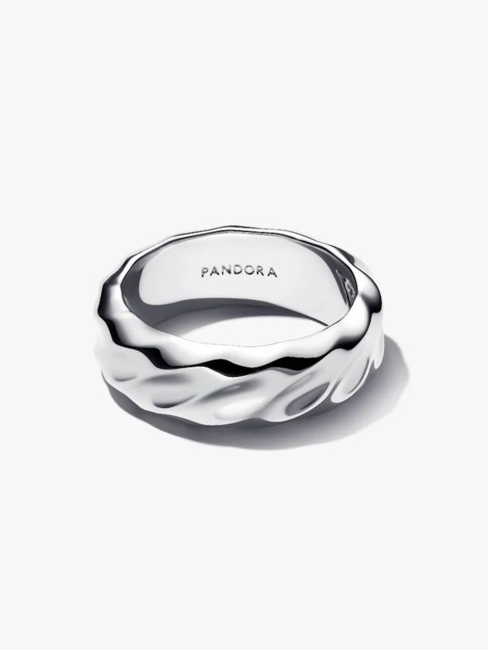 Pandora Rippled Wide Band Ring